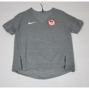 Nike Sweatshirt Womens S, M. USA Olympic Team ShortSleeve Grey Funnel‎ Neck